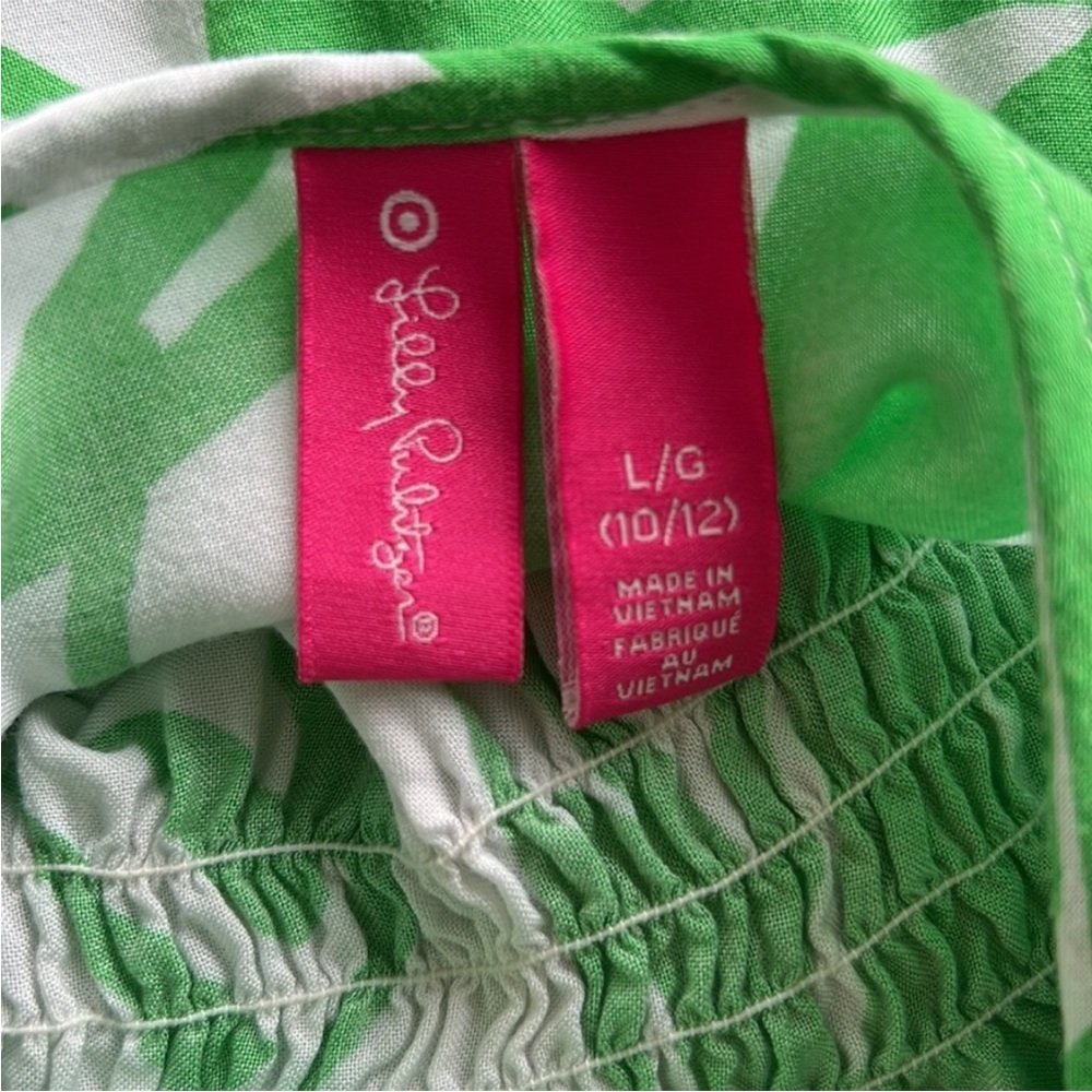 Lilly Pulitzer Green and White tropical kids Top - Picture 4 of 11